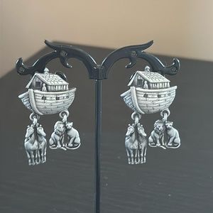 Jonette Jewelry Pewter Noah's Ark Earrings